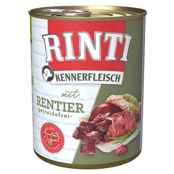Rinti Kennerfleisch mit Rentier РИНТИ КЕННЕРФЛЯЙШ ОЛЕНИНА беззерновой полнорационный натуральный влажный корм для собак Киев