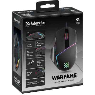 Мышка Defender Warfame GM-880L USB Black (52880) Винница