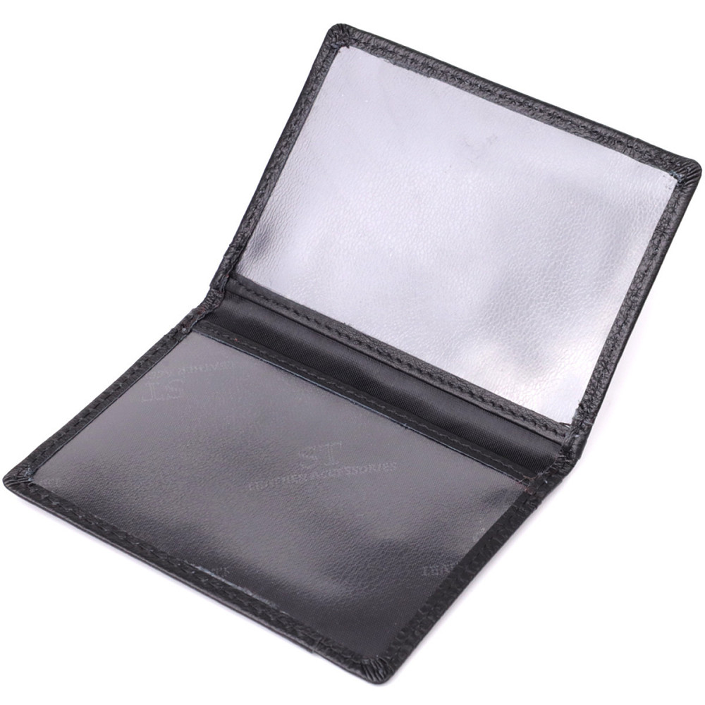 Мужской кошелек для карточек из натуральной кожи ST Leather 23091 Черный Киев - изображение 6