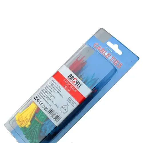 Набір стяжок 100/2.5 мм червоний, жовтий, зелений, синій,чорний (за 40шт.) в блістері Полтава - фото 1