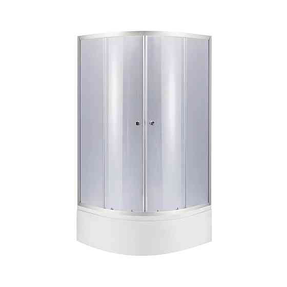 Lidz Latwa SC80x80.SAT.HIGH.GR Душова кабіна напівкругла, скло тон. 4 мм + Lidz Душовий піддон KAPIELKA ST80x80x41, з панеллю Київ