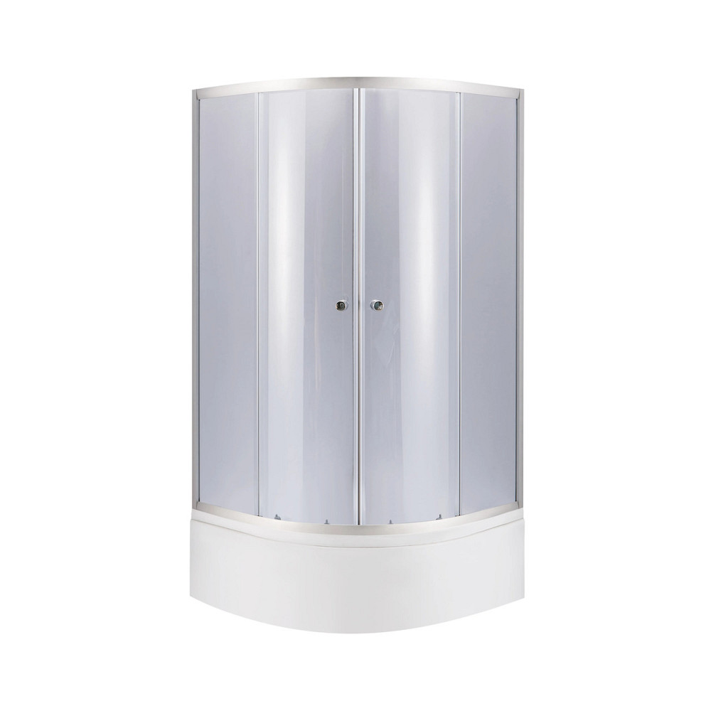 Lidz Latwa SC80x80.SAT.HIGH.GR Душова кабіна напівкругла, скло тон. 4 мм + Lidz Душовий піддон KAPIELKA ST80x80x41, з панеллю Київ - фото 1