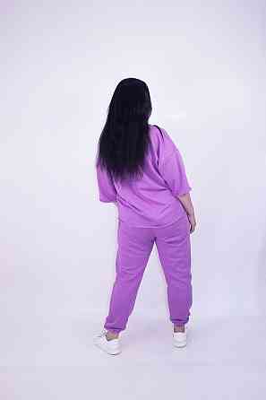 Костюм женский летний (футболка+штаны) трикотажный Сиреневый XL-2XL Харьков