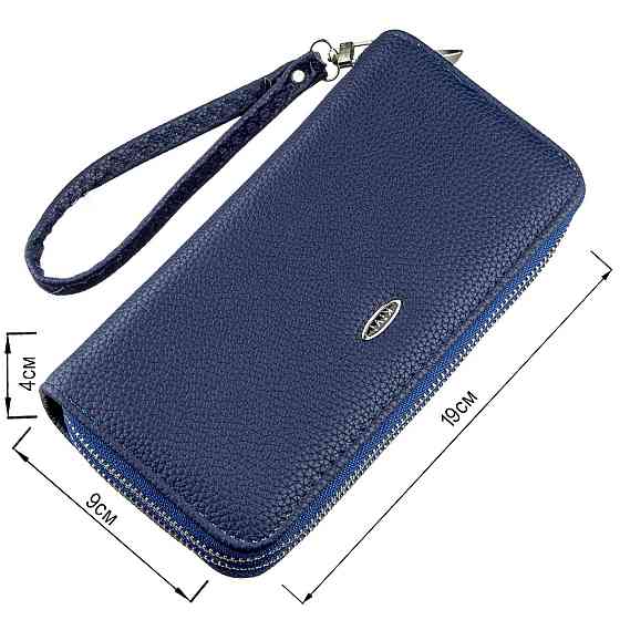 Кошелек женский из зернистой экокожи KIVI 19046 Синий Киев