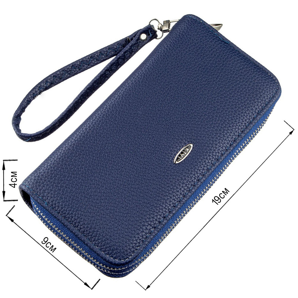 Кошелек женский из зернистой экокожи KIVI 19046 Синий Киев - изображение 3