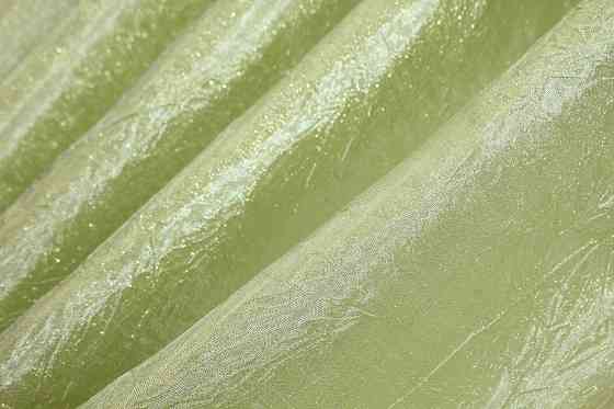 Кухонные шторы VR-Textil № 073к с ламбрекеном и подхватами салатовый с коричневым 275х170 см (52-0054) Киев