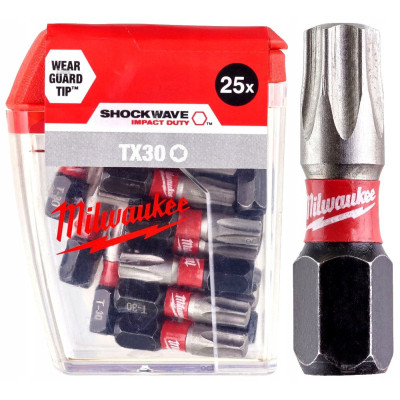 Набір біт Milwaukee SHOCKWAVE, TX30, 25мм, 25шт (4932430886) Вінниця - фото 1