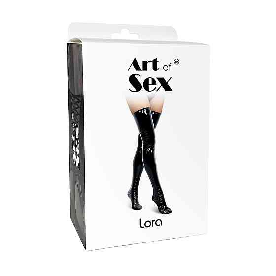 Сексуальні вінілові панчохи Art of Sex - Lora, розмір S, з ефектом мокрого оксамиту Sex Aura Київ