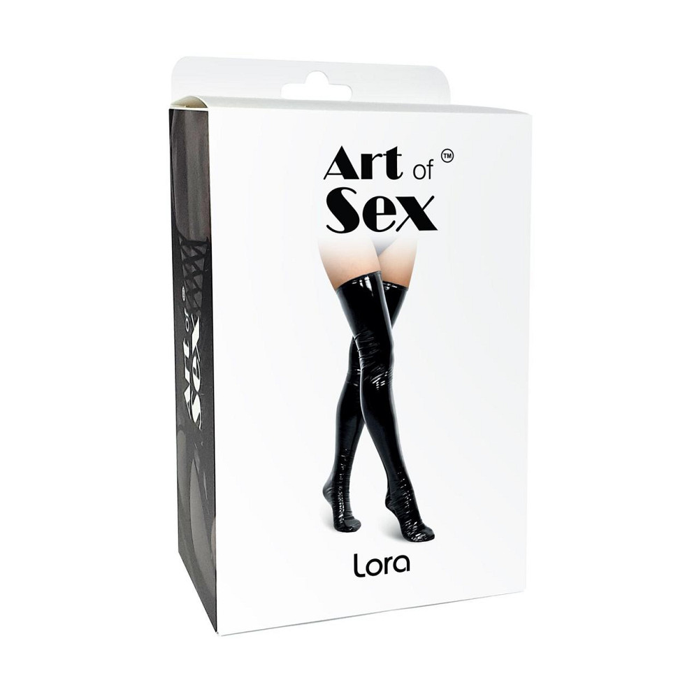 Сексуальні вінілові панчохи Art of Sex - Lora, розмір S, з ефектом мокрого оксамиту Sex Aura Київ - фото 3