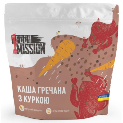 Їжа швидкого приготування Food Mission Каша гречана з куркою 100 г (fm.30481) Вінниця - фото 1