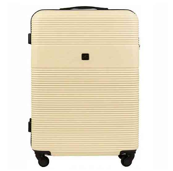 Валіза пластикова WINGS 5398 мікро 52 см молочно-біла Київ