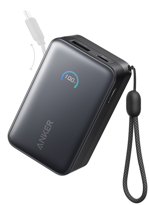 Портативний зарядний пристрій Anker Nano - 10000 mAh 45W Built-In USB-C Cable Black (7206698) Київ - фото 5