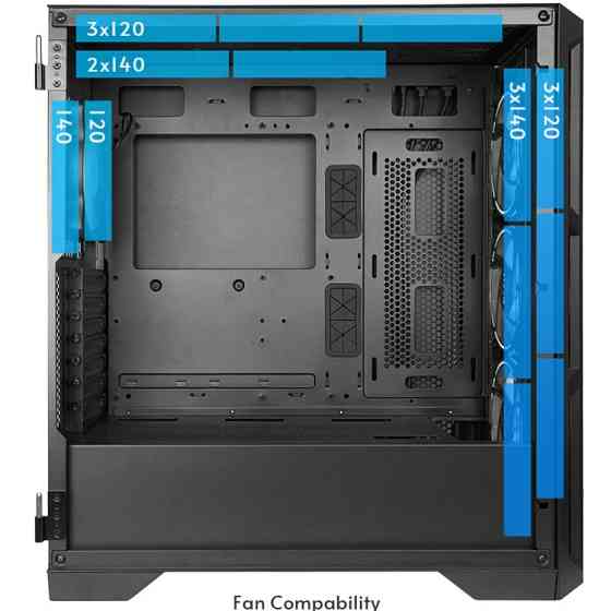 Корпус Chieftec APEX AIR GA-01B-M-OP 3x140mm, USB-C, E-ATX, без БЖ, Black Вінниця