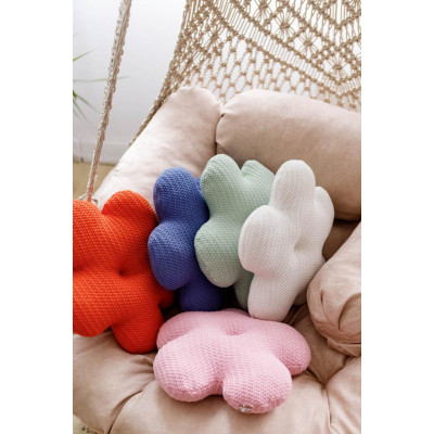 Подушка Прованс в&apos;язана декоративна Квіточка 40 см Помаранчева (033715) Вінниця - фото 3