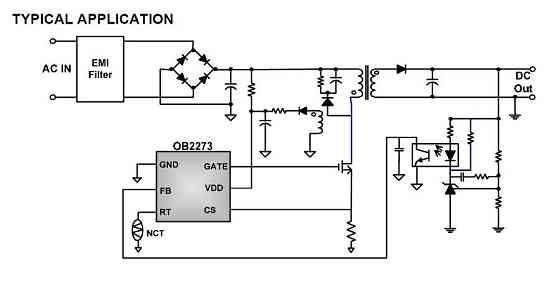 ШИМ-контроллер OB2273, 10 шт, SOT23-6 Киев