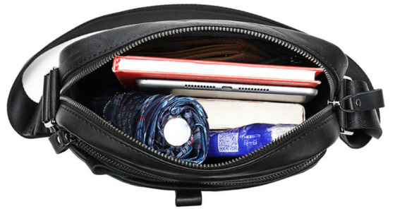 Компактна сумка через плече зі шкіри Vintage 20034 Чорна Київ