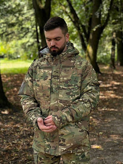 Тактична чоловіча зимова куртка парка Omni-Heat з капюшоном водонепронекна зимова парка мультикам WAR Львів - фото 10