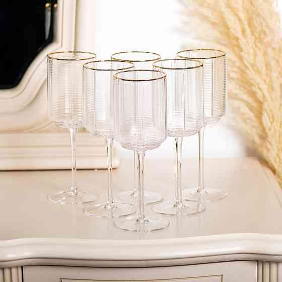 Набір з 6 високих келихів з тонкою ніжкою, 450 мл, для вина HP-16-13 Київ