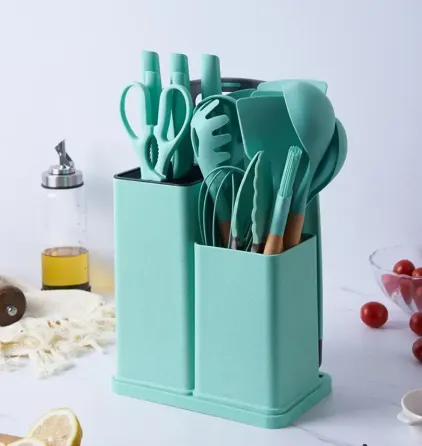 Набор кухонных принадлежностей 19 предметов с двойной подставкой доской набором ножей ZP-0102 Коломия