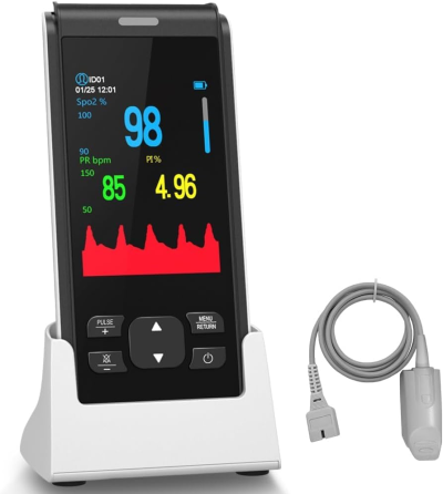 Пульсоксиметр акумуляторний на палець HealthTree JKS50F Bluetooth — Портативний оксиметр з OLED-дисплеєм та пам'яттю (НТ-JKS50F) Київ