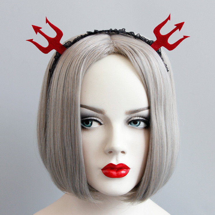 Обруч на Хэллоуин с рожками one size черно-красный Киев - изображение 1