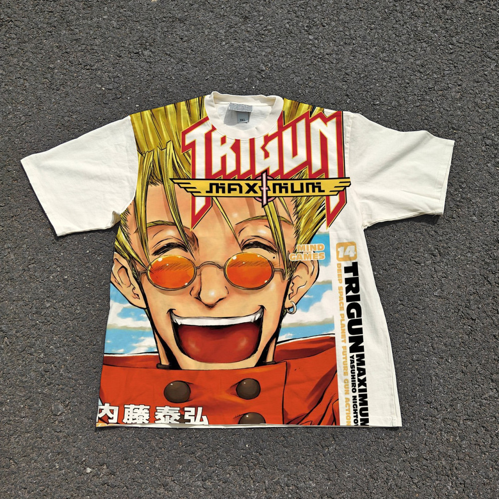 Футболка для мальчика с принтом аниме Аниме Тригун Максимум Васх оверсайз (рост от 165 до 180 ) Белый Днепр - изображение 1