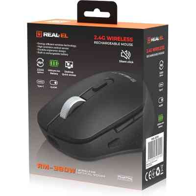 Мышка REAL-EL RM-380W Wireless Black (EL123200057) Винница