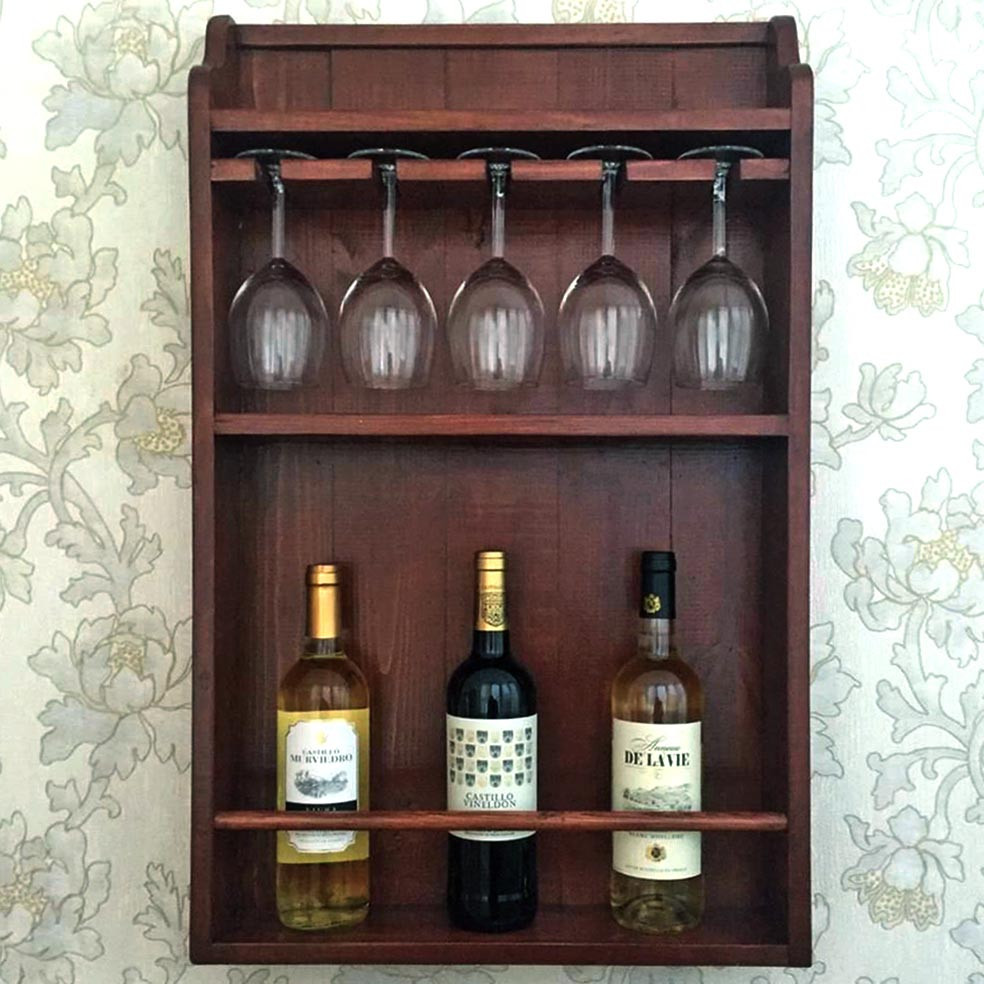 Настенная винная полка 
