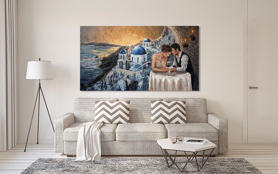 Картина полотно у вітальню / спальню    Закохані     MLP_402 ( 60х30см ) 50x100 см Київ - фото 2