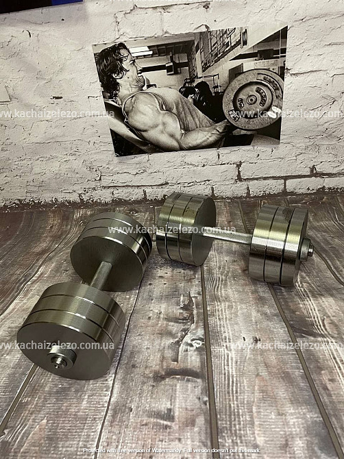 Набор 58 кг Штанга + Гантели металлические разборные 2 по 26 кг Гантели, гири, штанги и диски Киев - изображение 6