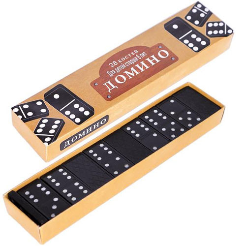 Настольная игра Домино, 28 костей, черные, пластик Винница - изображение 2