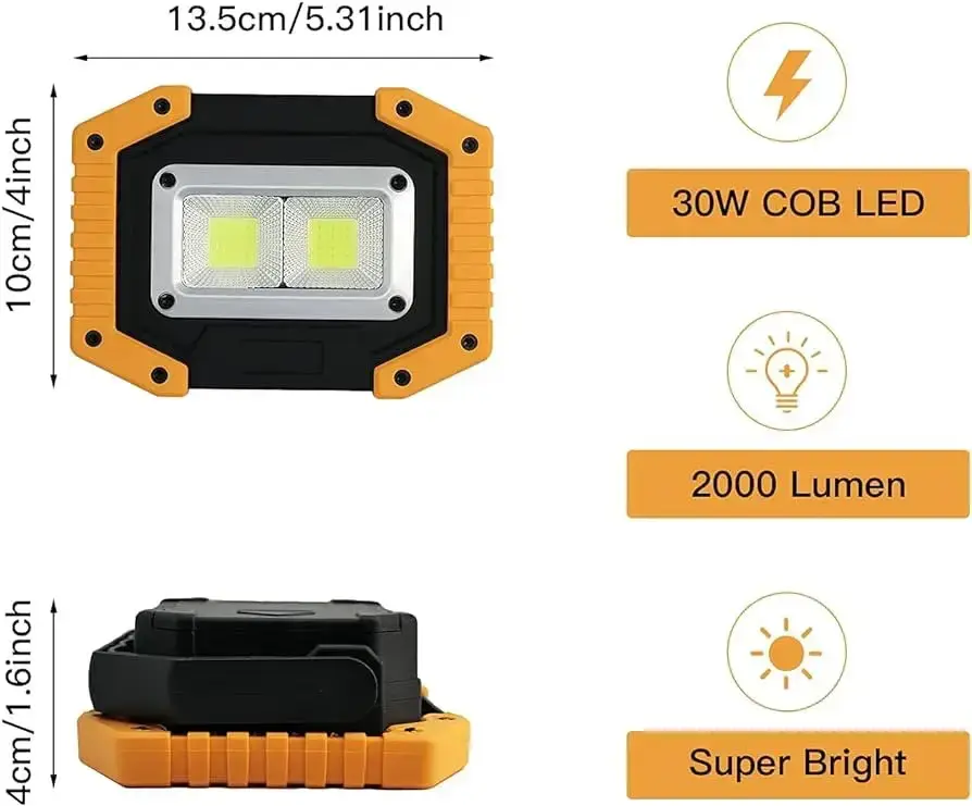 Уцінка Світлодіодний портативний ліхтар Tekstap 10W 6500K 500lm IP54 c USB з Акумуляторами 18650 Київ - фото 7