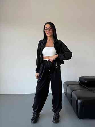 Женский стильный повседневный велюровый костюм двойка Одесса