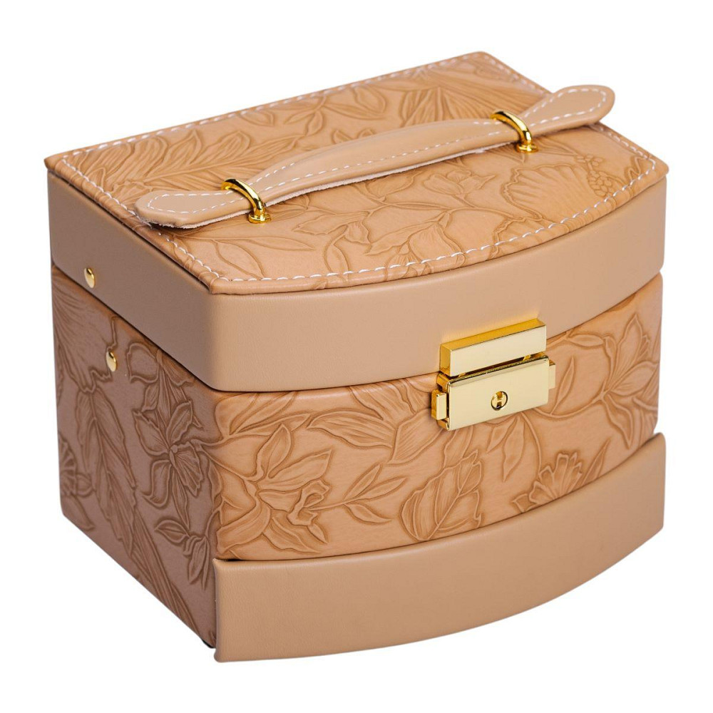 Шкатулка для прикрас з еко-шкіри, 3 яруси, з замком Київ - фото 4