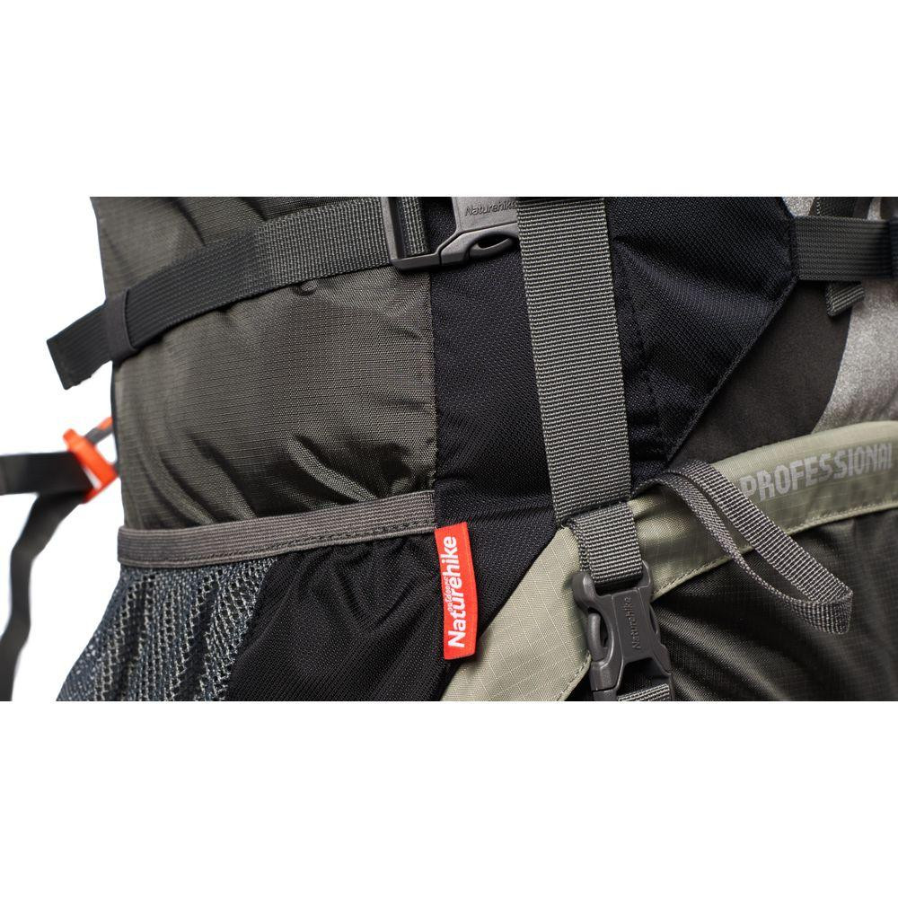 Рюкзак туристичний Naturehike NH70B070-B, 70 л + 5 л, чорно-сірий Киев - изображение 6