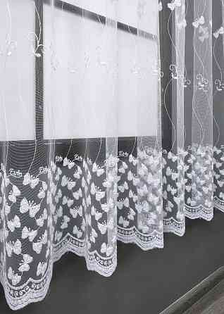 Тюль VR-Textil 1892т Фатин с вышивкой и люрексом Холодный белый 400х160 см (42-0889) Киев