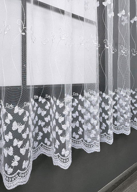 Тюль VR-Textil 1892т Фатин з вишивкою та люрексом Холодний білий 400х160 см (42-0889) Київ - фото 6