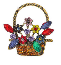 Брошка жіноча ошатна Кошик з квітами Київ - фото 4