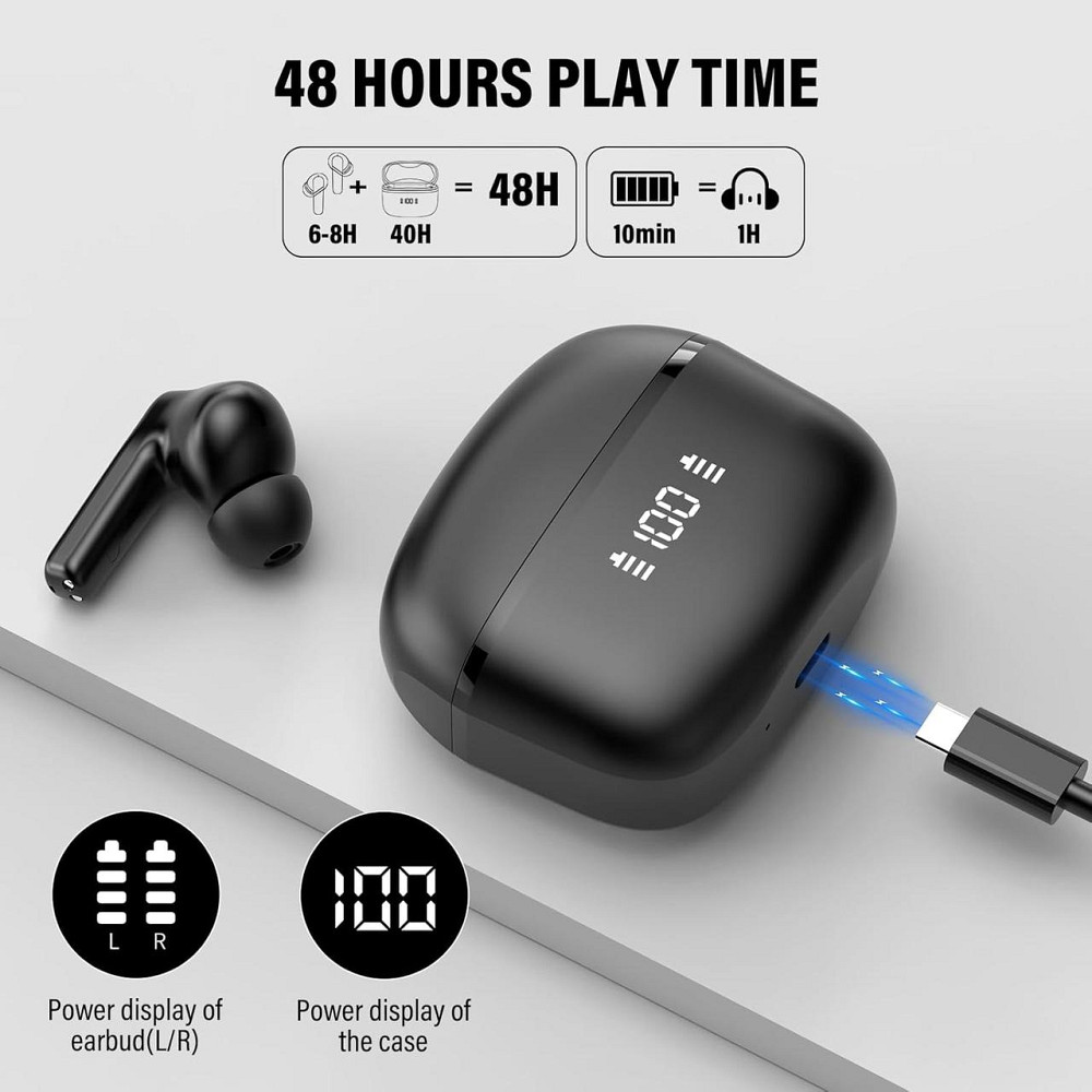 Навушники-перекладач MD037 чорні AI Bluetooth 5.4, 144 мови, 48 год, 4 режими перекладу, ENC, сенсорні, бездротові Київ - фото 4