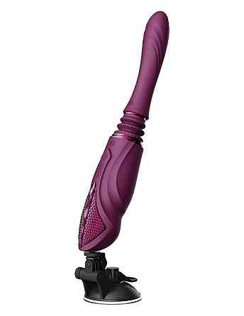 Компактна смарт секс-машина Zalo – Sesh Velvet Purple, 2 насадки, пульт ДК, кристал Swarovski Sex Aura Київ