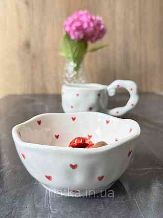 Салатник піала Olens "Міні сердечка" 300 мл кераміка 8030-437 Київ