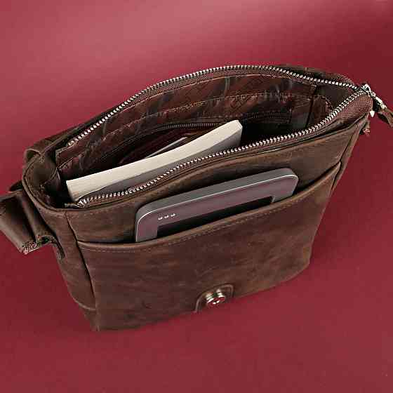 Сумка SHVIGEL 00890 з вінтажній шкіри Коричнева Київ