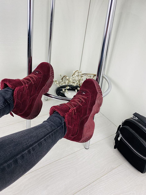 Жіночі черевики VINTAGE бордові еко-замша з утеплителем 36р. ( -2) Коломия - фото 2