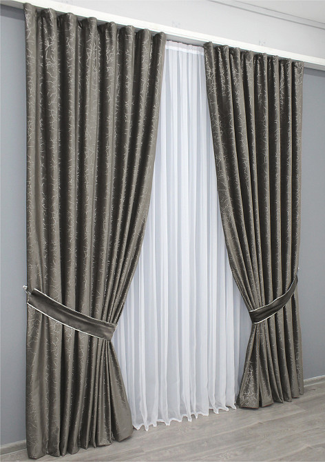 Комплект готових штор VR-Textil Оксамит (бархат) Афіна № 1316ш Какао 200х290 см 2 шт (32-039) Київ - фото 3