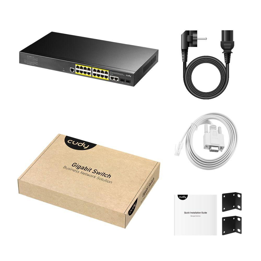 PoE-комутатор 21-портовий керований L2 Cudy GS2018PS2-200W гігабітний з 16 портами PoE, 200W (73-00539) Киев - изображение 5