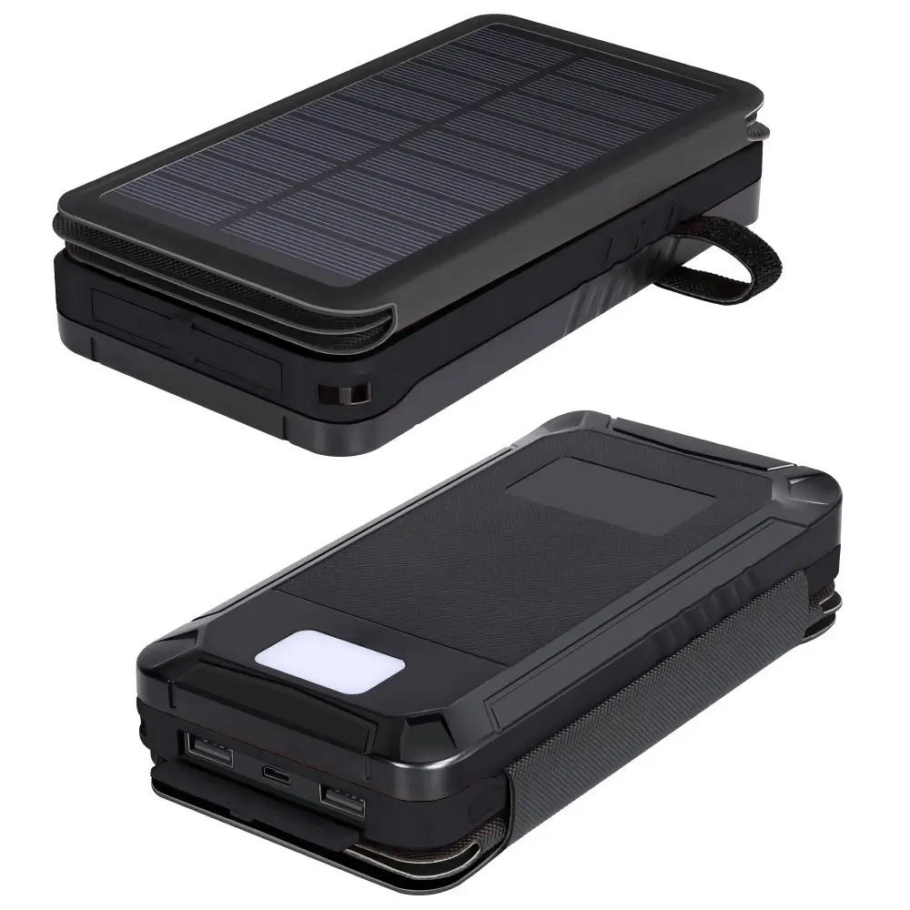 Универсальная зарядная батарея PowerBank iBattery YD-820S 26800mAh с солнечными панелями и фонариком (Черный) Винница - изображение 6