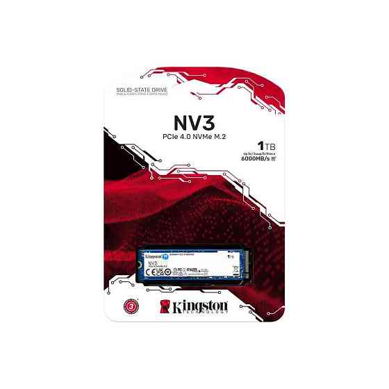 Накопитель SSD M.2 Kingston NV3 1000GB NVMe 2280 PCIe 4.0 x4 3D NAND Одесса