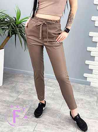 Демісезонні штани з екошкіри "Richy" (тонкі) оптом | Норма Мокко, 44 Київ