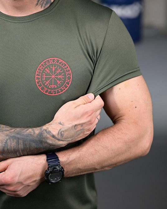 Тактическая потоотводящая футболка Смерть зачекає oliva РП7341 Одеса - фото 5