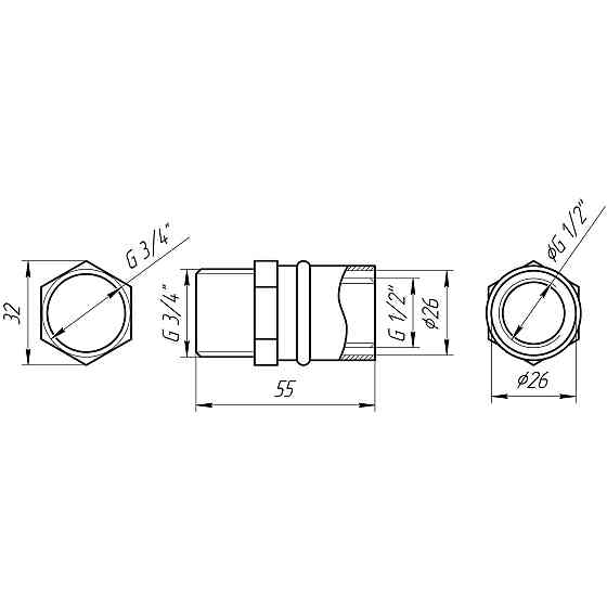 Муфта із зовнішньою різьбою прес APE ITALY AP 101 3/4″х26 Киев
